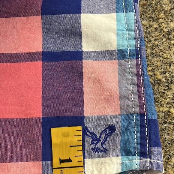 American Eagle Men’s Slim fit Plaid Shirt Sleeve Button down collared Shirt XL - Picture 10 of 10